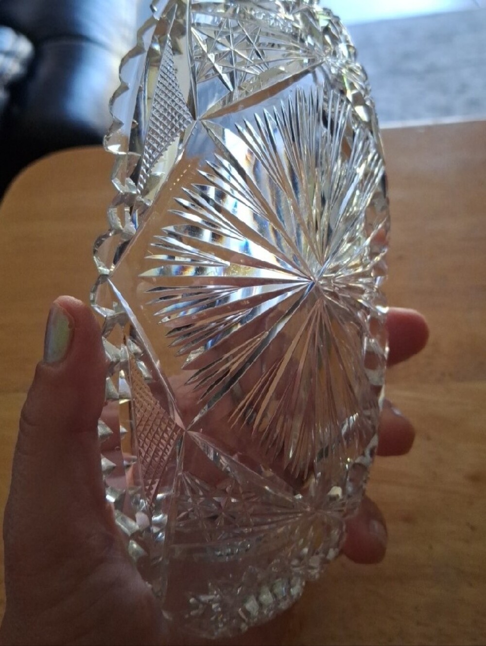 Antique ABP Crystal Relish Dish - Picture 3 of 5